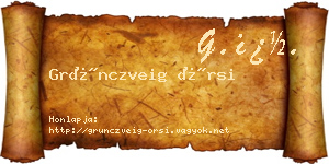 Grünczveig Örsi névjegykártya